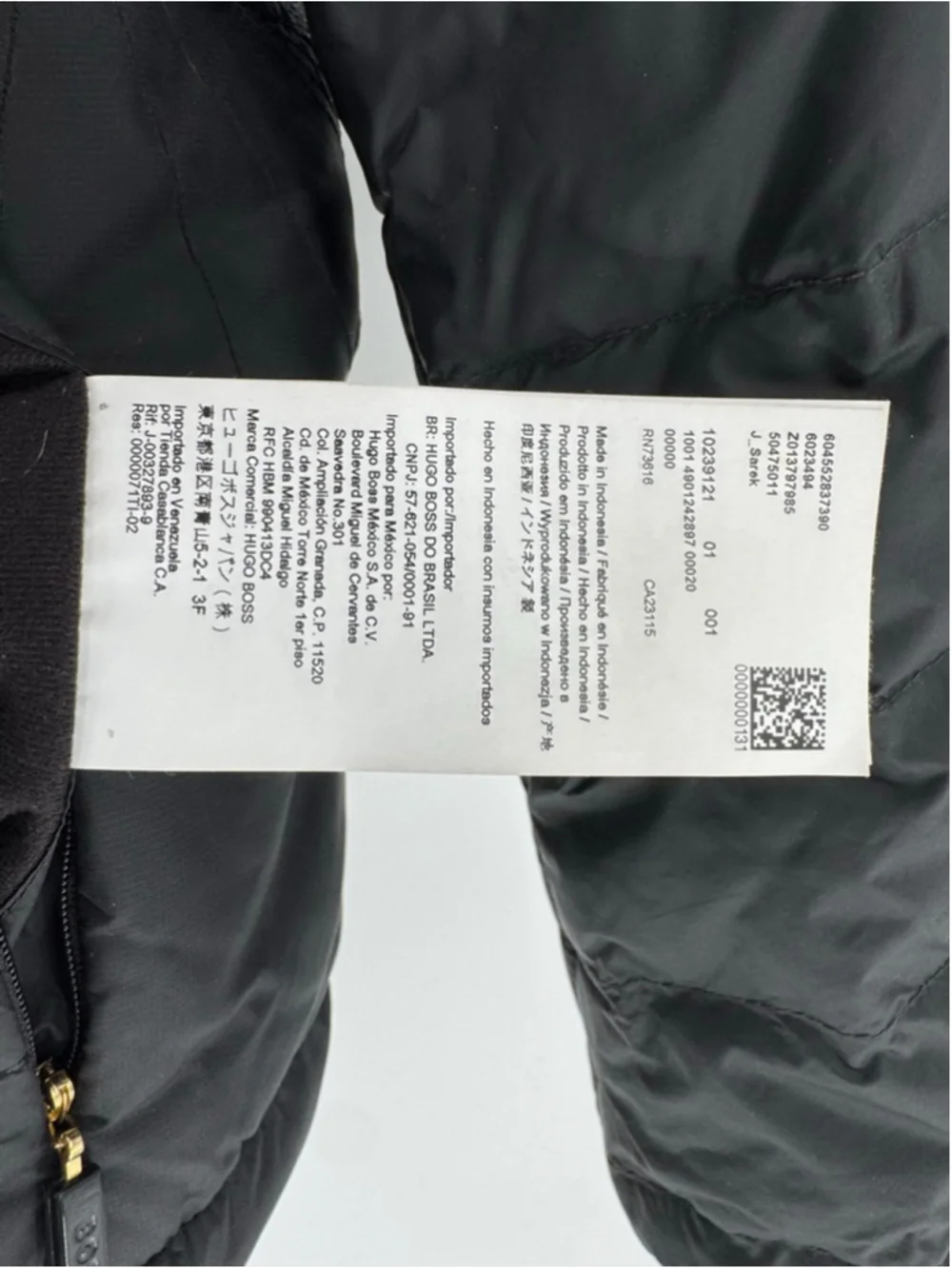 BOSS Men's Black Puffer Jacket with Gold Accents, Size L - Picture 10 of 10